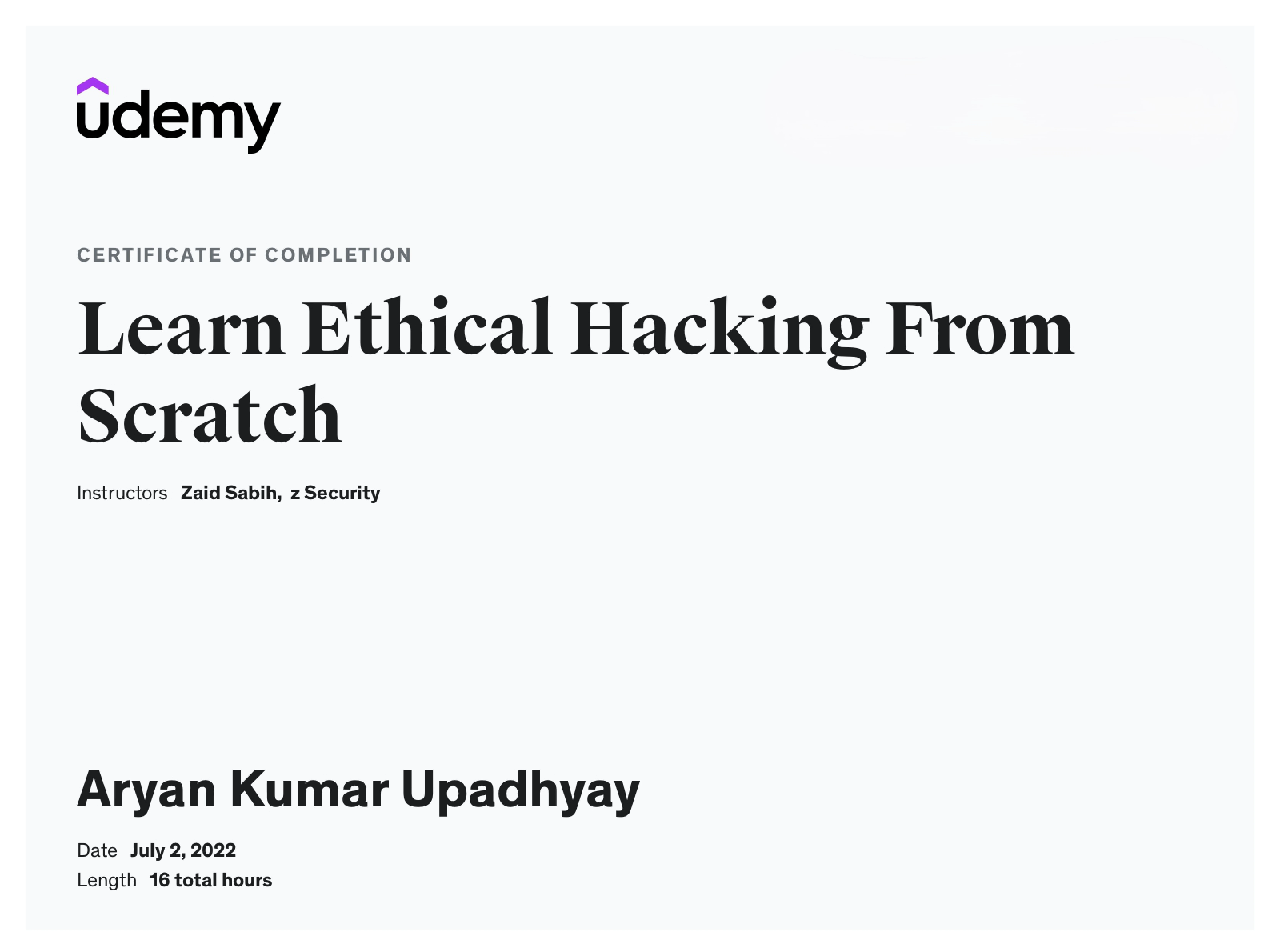 Ethical Hacking From Scratch – zSecurity Udemy – Aryan Kumar Upadhyay codeXploit